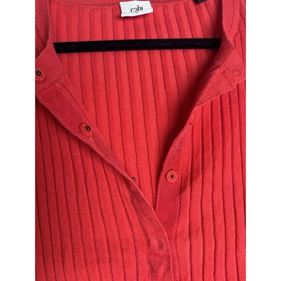 Cabi Knit Bell Sleeve Ribbed Sweater Size Small Valentines Day Cardigan Snap - Picture 10 of 10